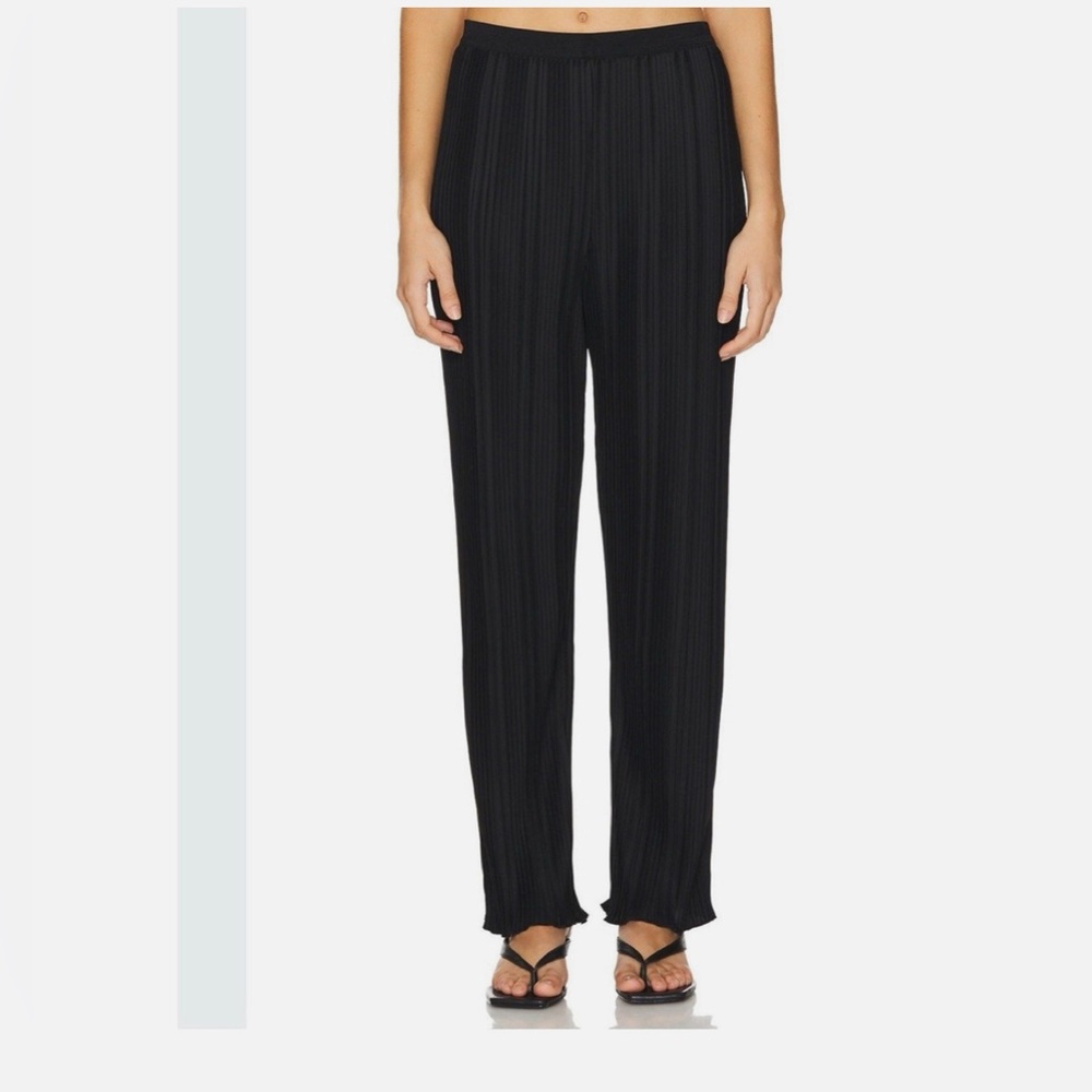 Rails Liana Plisse Pleated Pant in Jet Black M